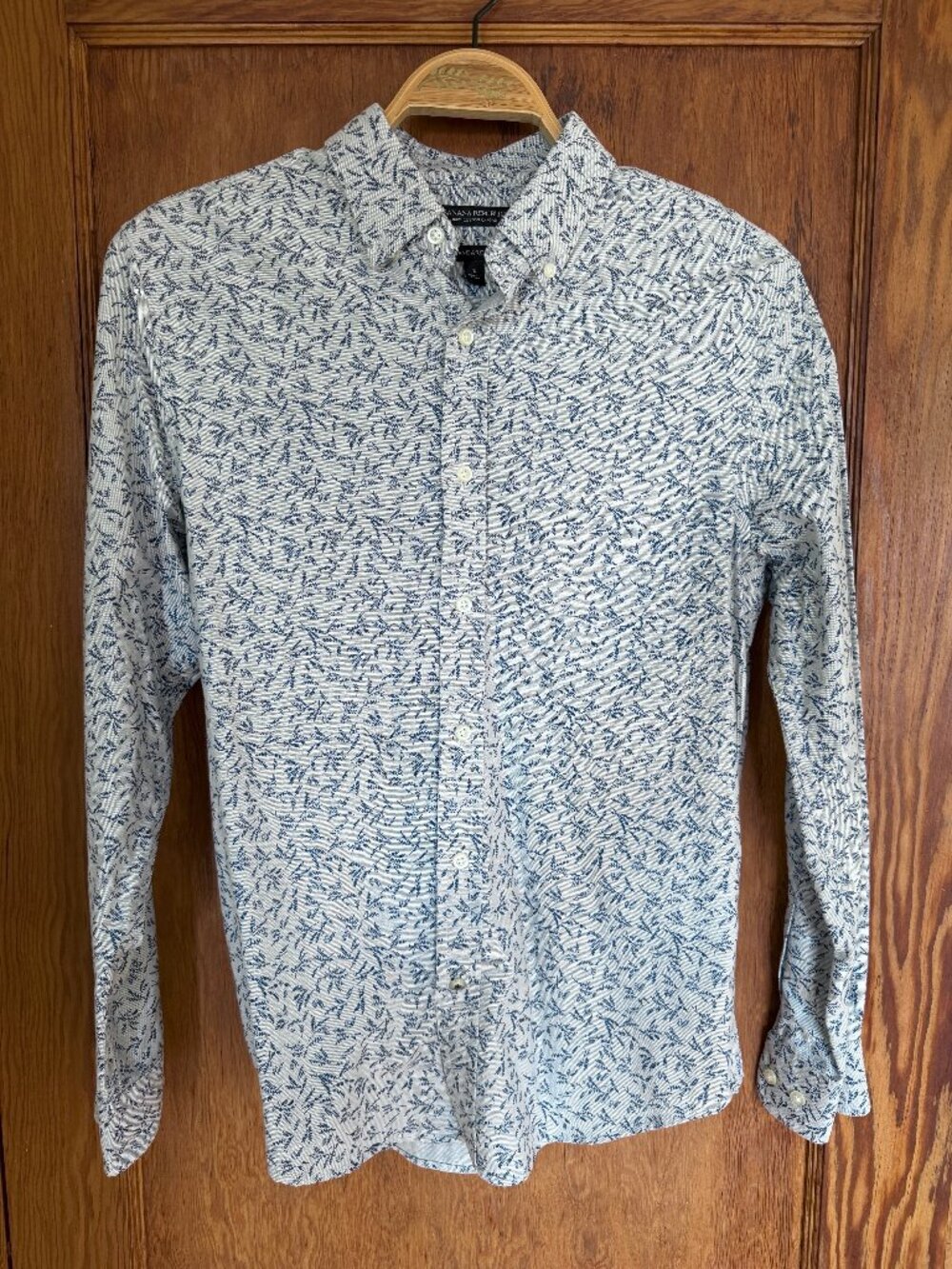 NEW unworn Banana Republic Oxford Shirt, blue floral